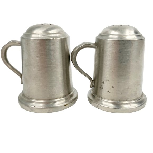 Vintage Web Pewter Salt and Pepper Shaker Set 1121 Tankard Farmhouse Country - Picture 3 of 12